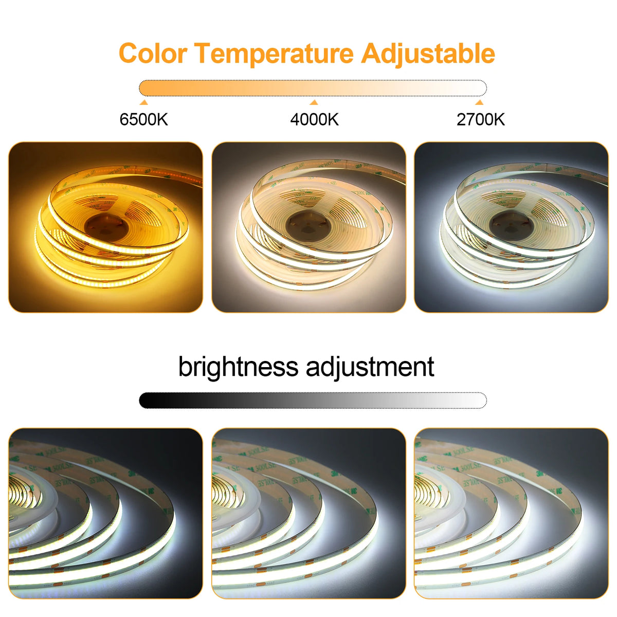 ruban led blanc jaune 608 leds ip67 étanche adhésif moderne 12v 24v