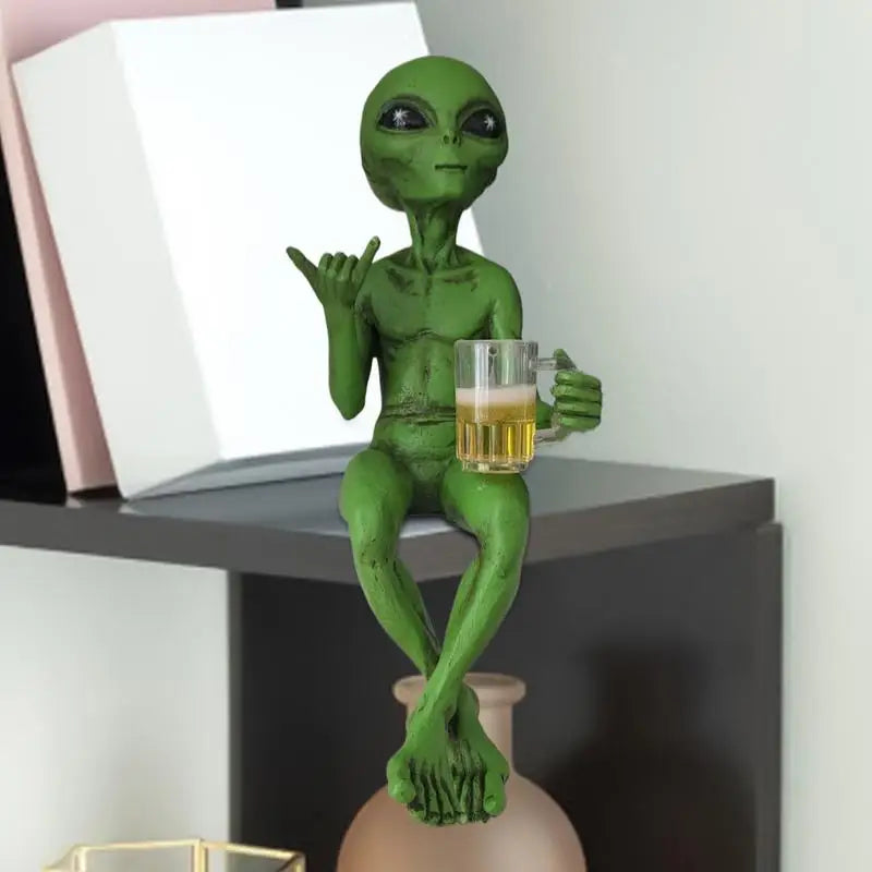 statue alien résine verre bière vin étagère décoration science fiction
