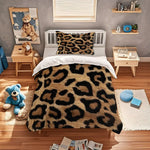 housse couette motif léopard moderne literie taies oreiller ensemble duvet polyester