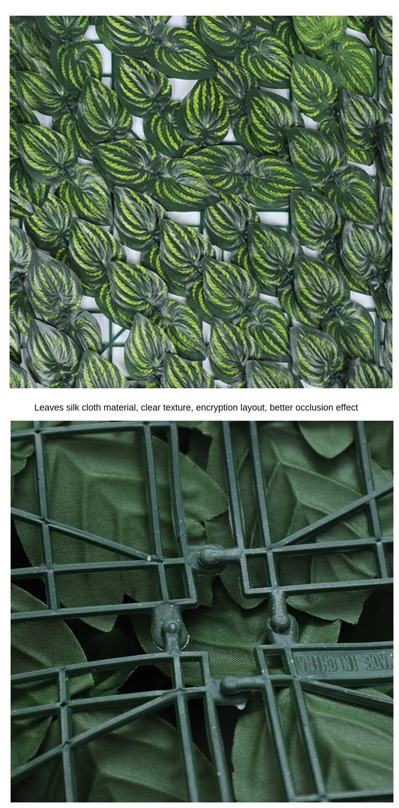 rideau végétal artificiel feuilles vertes grille métallique moderne clips fixationextérieur decorationbalconjardin