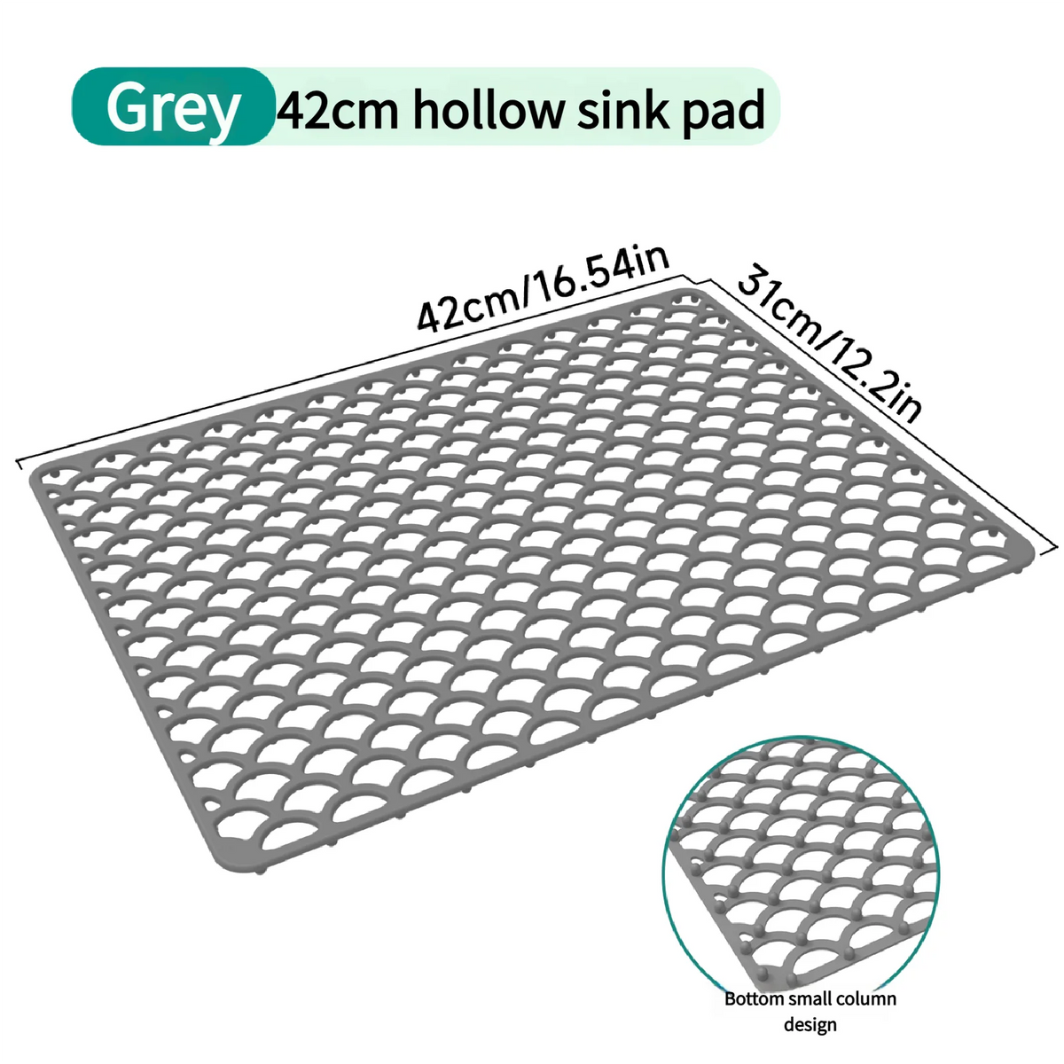 tapis drainage silicone coquillage moderne gris fond évier résistant rayures epais