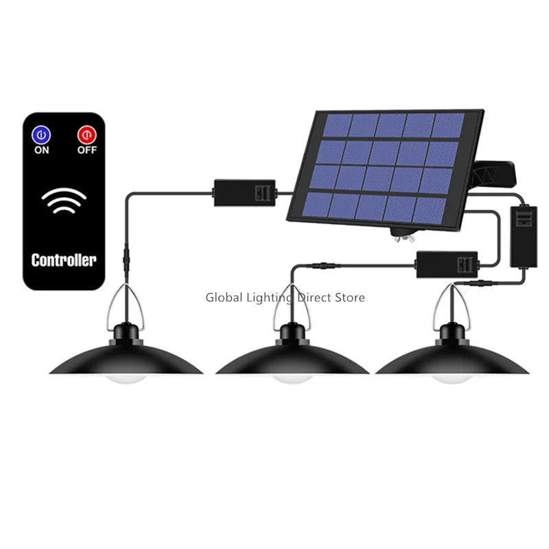 lampe solaire extérieure moderne étanche noir contrôleur télécommande fixations