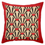 taie d'oreiller polyester imprimé motif géométrique moderne rouge triangles coeurs 45x45cm maison
