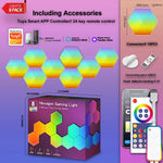 lampe murale hexagonale multicolore moderne télécommande ajustable ensembles variés portables