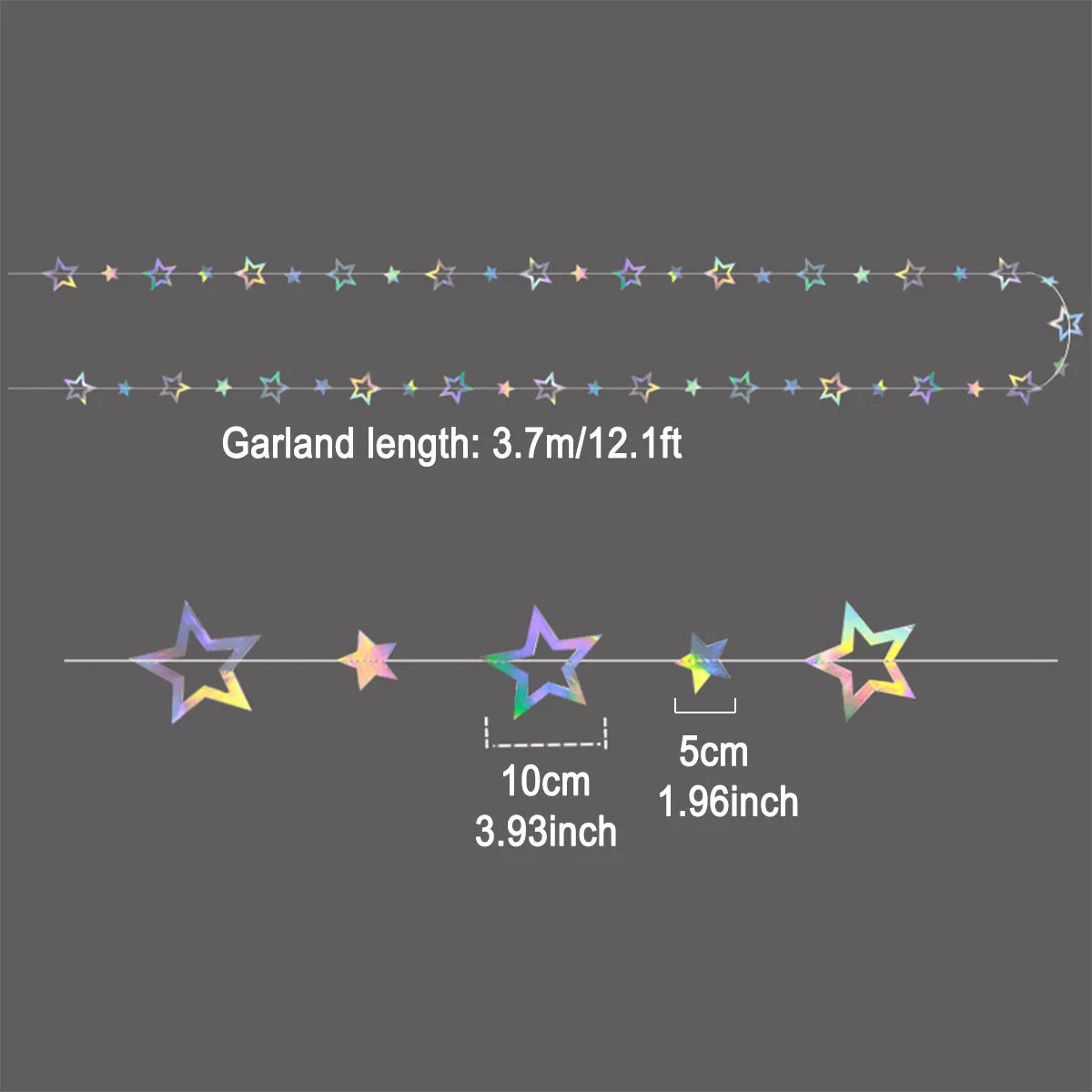 guirlande étoiles multicolores décorative festives anniversaire mariage diplômes enfants nouveauannée