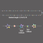 guirlande étoiles multicolores décorative festives anniversaire mariage diplômes enfants nouveauannée