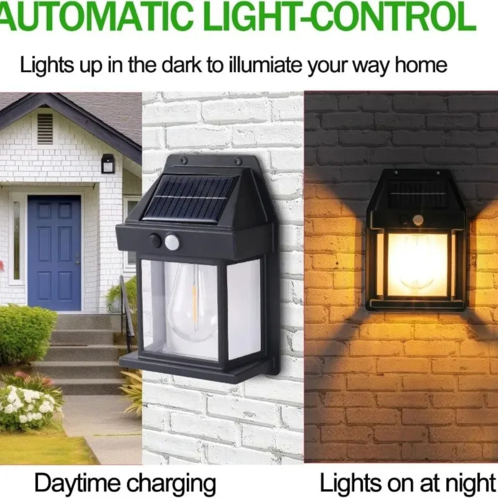 lampe murale solaire ip65 protection automatique contemporaine led noir matériau abs moderne