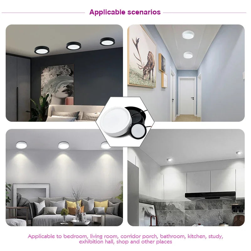lampe led encastrable rond moderne blanc noir luminaire intérieur salon cuisine