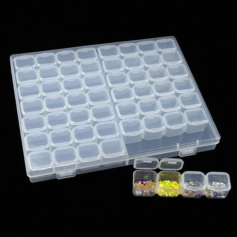 boîtes rangement bijoux transparentes modernes pratique 28 56 compartiments étiquettes autocollantes stockage mosaïque artisanal