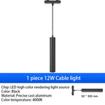 rail lumière suspendue moderne aimants noir ampoules led 12w 24w spotlight floodlight grille light