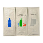 sac tri déchets beige imprimé moderne poignées détachables respectueux environnement 75x60x35cm