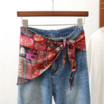 foulard femme soie motif floral patchwork boho chic accessoire tête cou taille