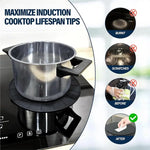 tapis protection induction silicone noir rayures radiales anti dérapant moderne cuisine chống trầy