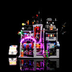 éclairage led construction lego arkham asylum affiches personnages ambulance portes plaques textes fantaisie sciencefiction