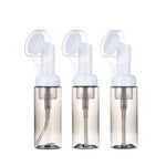 flacon mousse voyage 60 ml distributeur savon liquide brosse visage silicone transparent blanc rechargeable
