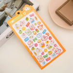 sticker 3d animaux mignons cartoon violet bleu rose vert clip