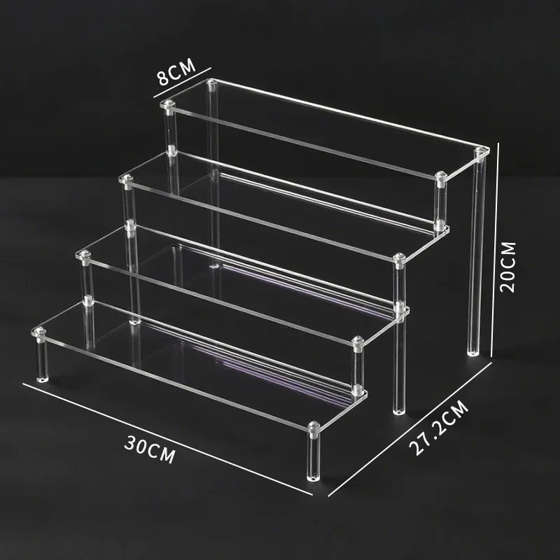 présentoir acrylique transparent moderne cupcake poupées parfum boîtes aveugles trapézoïdales étagère rangement multiple couches