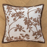 coussin housse jacquard fleur beige marron moderne adhésif tassel voiture decoration 35x90cm 45x45cm polyester.velours