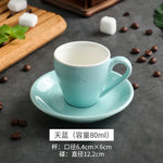 tasses céramique porcelaine sous tasses couleur unies moderne respectueux environnement bleu vert orange jaune
