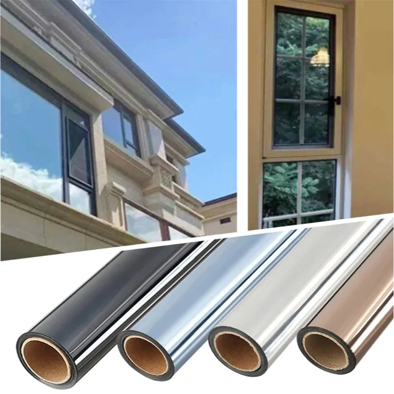 film fenêtre adhésif noir argent moderne protection solaire isolation thermique