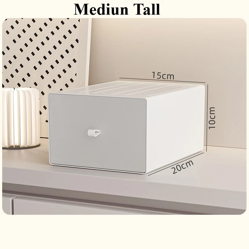boîtes rangement plastique gris moderne empilables poignées tiroirs articles divers rectangle