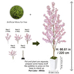 arbre artificiel fleurs rose clair moderne pot extérieur decoration maison jardins patios anniversaires