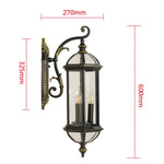 lampe murale classique vintage noir doré verre translucide métal éclairage extérieur hydrofuge trois ampoules