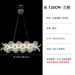 Suspension lumineuse moderne florale blanc doré LED câbles métalliques transparentes chambre salon