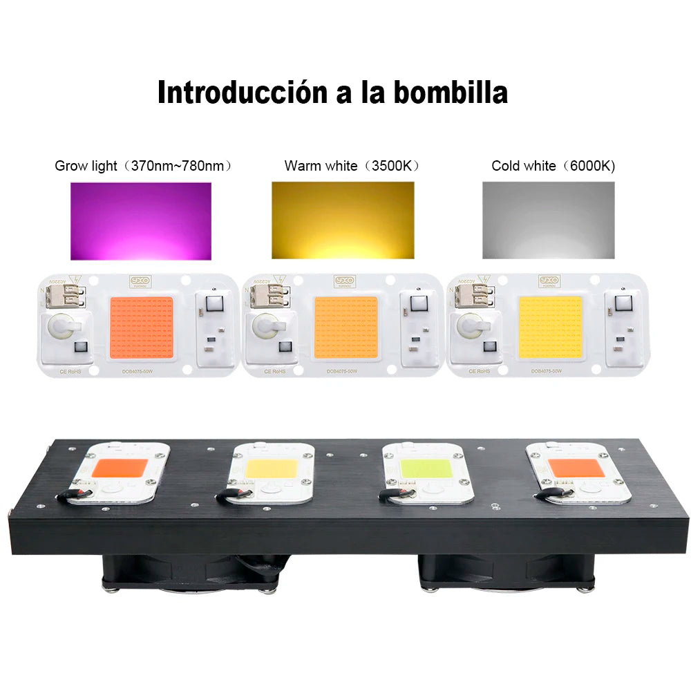 lampe led 2000w full spectrum noire blanche quadrillée moderne clips aluminium croissance