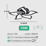lampe moderne fleur lotus acrylique polie blanc noir réglable lumière chambre salon