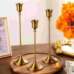 bougeoirs table dorés modernes décoration maison anniversaire mariage set différentes tailles