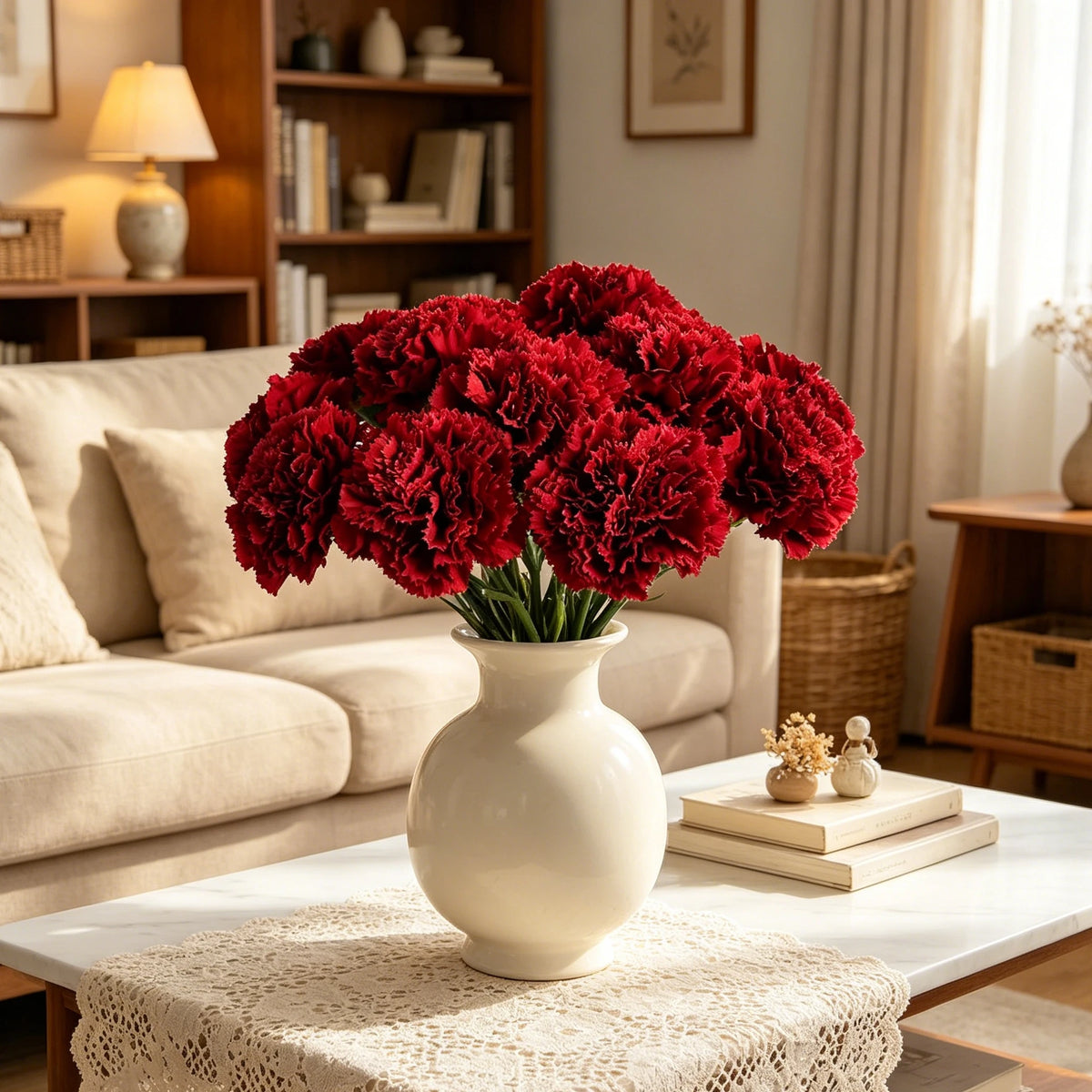 bouquet artificiel fleurs pivoines feuilles vertes mariage anniversaire décoration intérieure rose blanc rouge classic