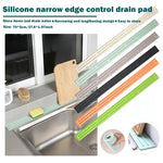 tapis drainage silicone vert gris noir orange rayures horizontales moderne pratique évier comptoir bar