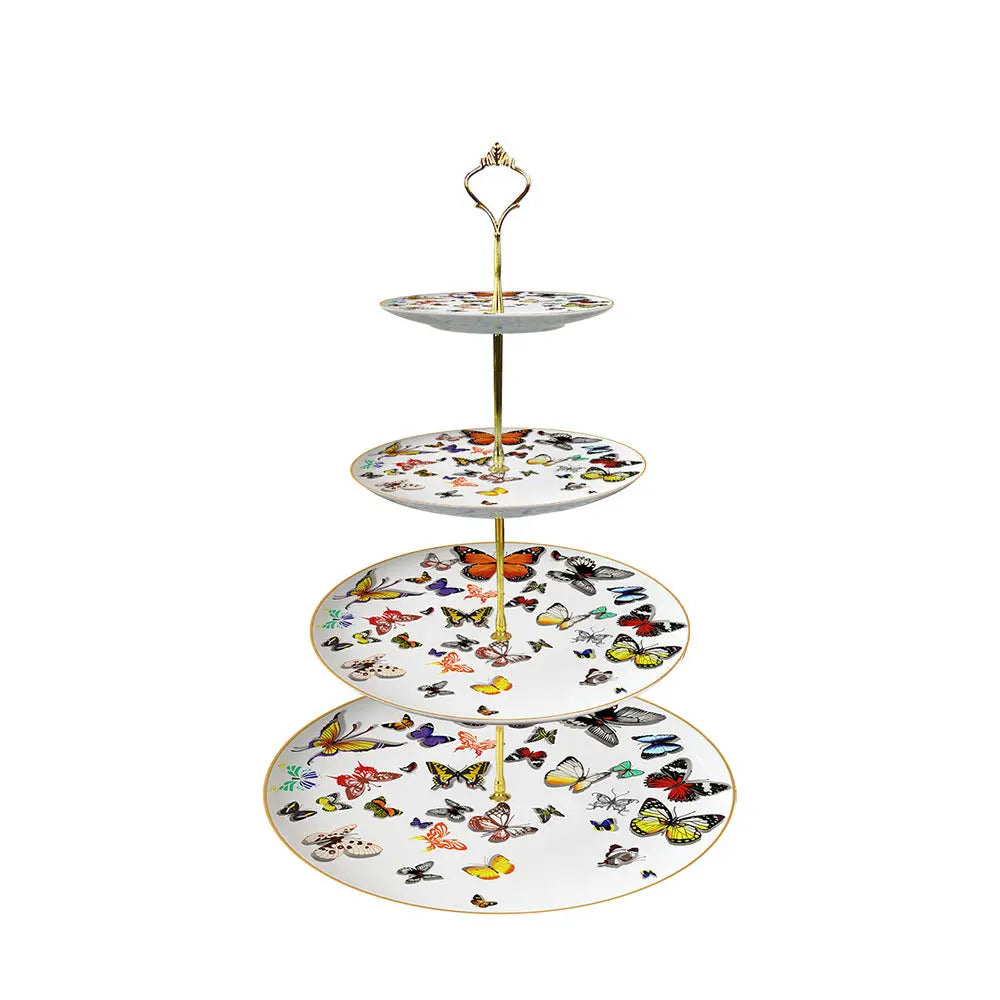tasse assiette soucoupe motif papillons colorés os chinois élégante décoration thé blanc