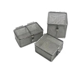 boite bijoux metal argente cadenas couvercle maille fine rangement moderne