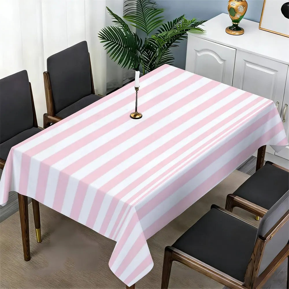nappe rayée rose blanche moderne décoration table mariage extérieur restaurant