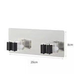 porte balai mural adhésif blanc noir moderne support outils cuisine salle bains