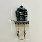 horloge pendule alpine animaux paysages aimants réfrigerateur texte traditionnel