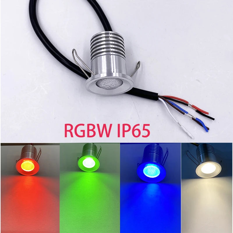 projecteur led rgbw ip65 3w noir blanc argent moderne 28mm 34mm 32mm
