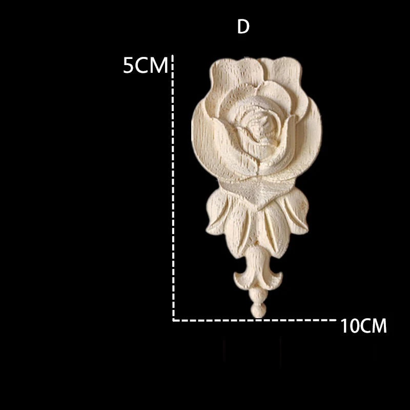 appliques décoratives bois blanc artisanal fleurs sculptées baroque vintage miroir cadre mural