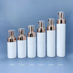 flacon cosmétique blanc mat pompe distributeur savon mousse rechargeable salle bain