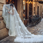 voile mariée blanc plumes bohème romantique femme occasionnel original trendy