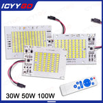 projecteur led jardin 100w 50w 30w télécommande éclairage extérieur moderne clips diodes blanc