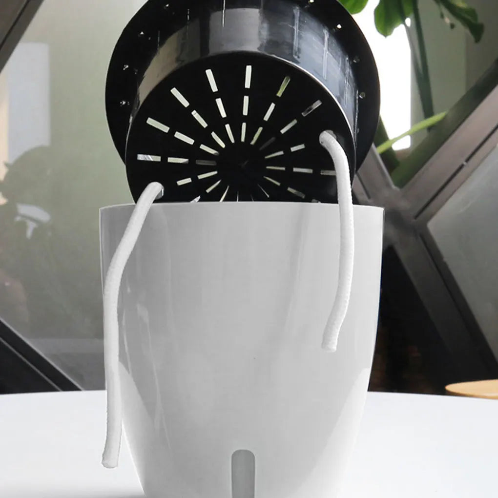 pots plantes modernes blanc noir drainage poignées 11cm 13cm 18cm