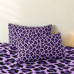 ensemble literie imprimé léopard violet noir moderne taies d'oreiller housse couette twin full queen