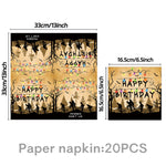 décoration fête anniversaire silhouettes cyclistes arbre guirlande lumineuse happy birthday friends don't lie nappe