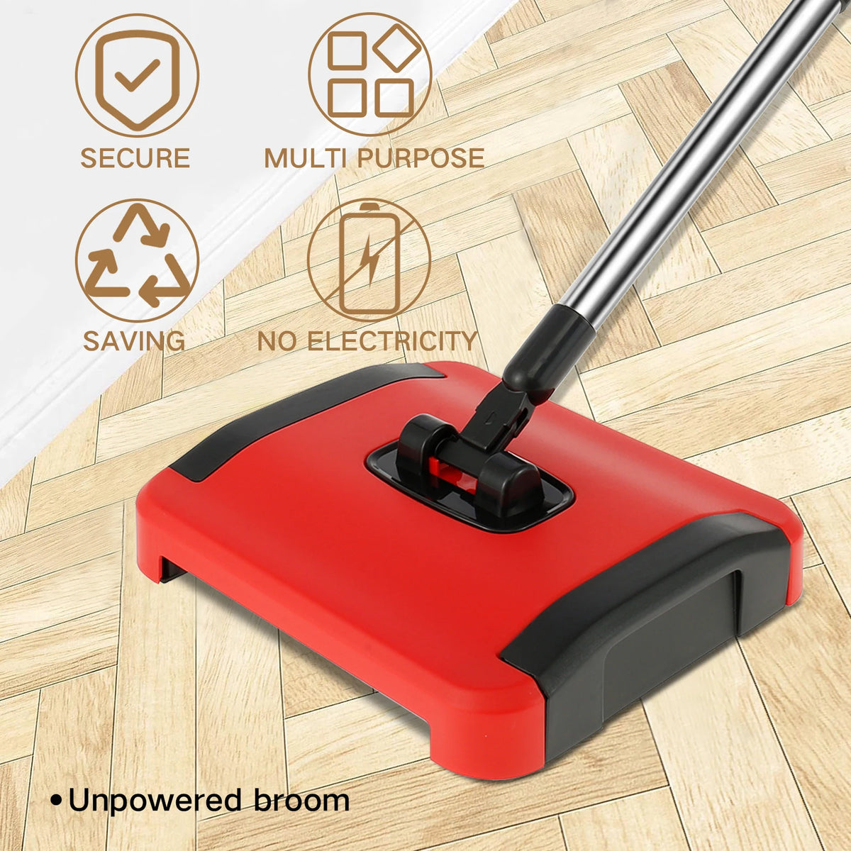 nettoyeur manuel tapis balai rouge rouleaux interchangeables brosse poils texture utilitaire domestique