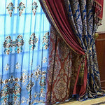 rideaux baroques opaques voilage transparent motifs floraux boucles apparentes salon chambre coucher