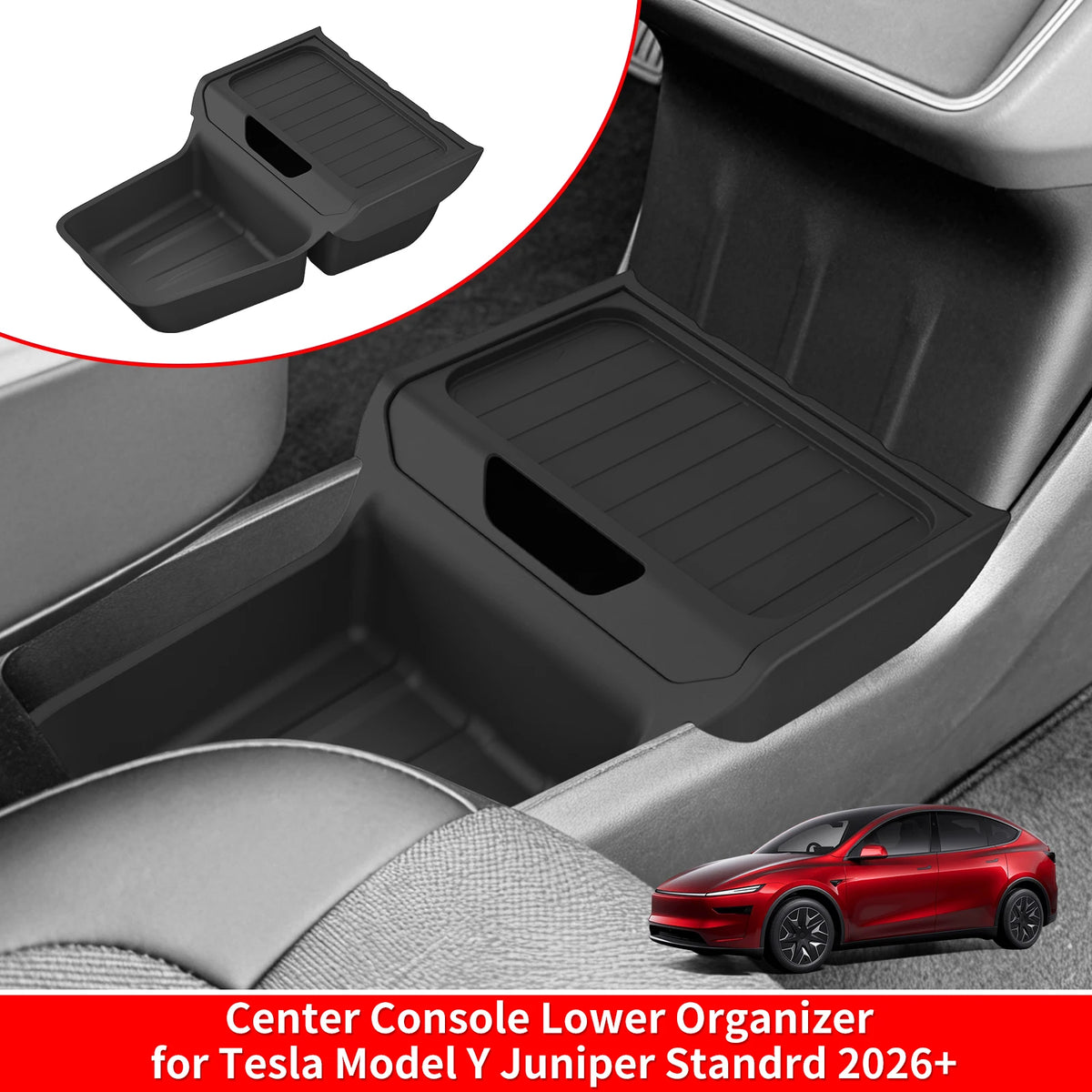 organisateur console centrale noir storage rack abs moderne texturé utilitaire