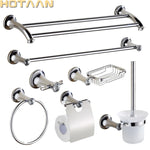 accessoires salle bain chrome moderne porte serviettes porte savon porte papier toilette fixations murales